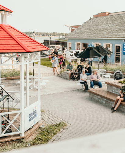 Live musicians performing during Sounds of the Waterfront at Peake's Quay in Charlottetown, Prince Edward Island.
